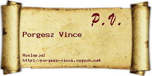 Porgesz Vince névjegykártya